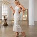Sexy Backless Sequin Evening Dress For Women, Elegant Mermaid Tail Party Gown With Slit Shoulder Design, Long Formal Dress For Prom_ecoleips.com