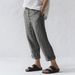 Suitable For All Seasons Summer Women's Linen Pocket Button Casual Plus Size Pants_ecoleips.com