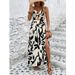 Women's Clothing Hollow Twisted Halter Neck Printed Dress Temperament Romantic Style_ecoleips.com