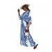 Women's Elegant V Neck Button Down Printed Full Skirt Dress Spring Summer New Style Relaxed Everyday Wear Comfortable Feshion_ecoleips.com