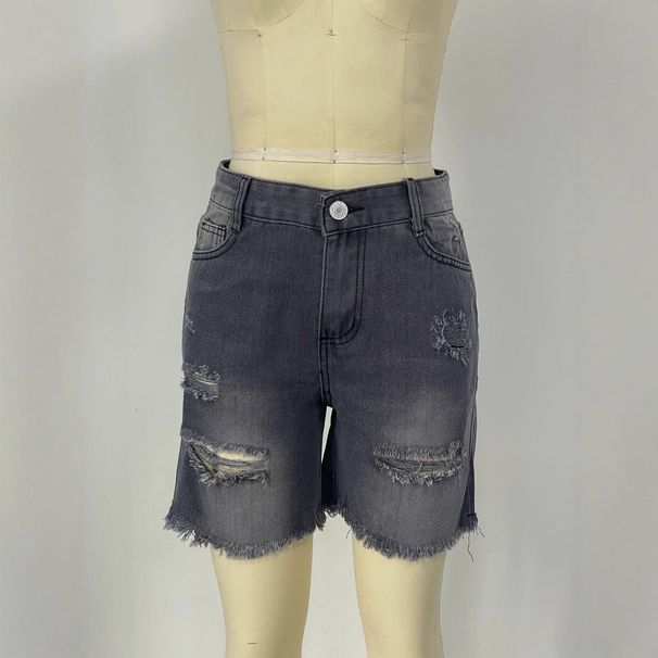 K Broken Hole, Rough Edge, Cow Size Shorts, Women's Slimming Look, Women's Jeans_ecoleips.com