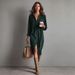 Women's Clothing Women's Solid Color Corduroy Long Sleeve Lapel Shirt Loose Long Skirt Maxi Dress For Autumn Winter_ecoleips.com