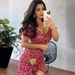 2024 Summer New Cross-Border European And American Women's Clothing V-Neck Drawstring Short Skirt Ruffled Floral Dress_ecoleips.com