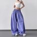 Summer American Retro Ice Silk Draped Lazy Style Yamamoto Floor-Length Women Versatile Wide-Leg Casual Pants_ecoleips.com