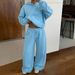 Women's Casual Fashion Sports Suit Two Piece Set Street Style Fleece Sweatshirt Style New_ecoleips.com