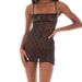 Women's Clothing New Lace Blouse Hollow Sling Dress Sexy Hip Split Hot Girl A- Line Skirt_ecoleips.com