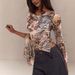 Women's Floral Print Off-Shoulder Top Long Sleeve Slit Flared European American Style Spring New Irregular Top_ecoleips.com