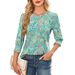 Women's Clothing Loose Casual Printed Five Point Sleeve Round Neck T Shirt Tops For Women_ecoleips.com