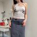 Women's Slim Fit Printed Halter Neck Sleeveless Vest Top High Street Irregular Summer Fashion European American Style_ecoleips.com