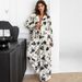 European And American Autumn New Printed Sleeve Long Pants Loose Comfortable Pajamas Two-Piece Set Cross-Border_ecoleips.com