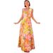Foreign Trade In Stock 2025 Summer New European And American Cross-Border Vacation Style Strap Long Floral Flared Dress_ecoleips.com