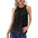 Aria Basics Aria Basics 2026 Summer European And American Cross-Border New Solid Color Halter Neck Women's Feel Slightly Elastic Camisole_ecoleips.com