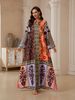 SW2617 Women's Long Robe Dress European American Style Printed Cross Border E-commerce Muslim Fashion_ecoleips.com
