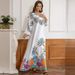 ZD026 Middle Eastern Cross-Border Muslim Robe Dubai Travel Party Women's Dress With Rhinestones Jalabia Long Sleeve_ecoleips.com