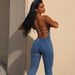 Women's Clothing Crotch Tight Jumpsuit Spring And Autumn Sexy Backless Top Jumpsuit Denim Flared Pants_ecoleips.com