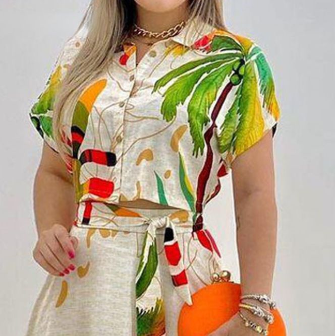 Women's Clothing New Fashion Positioning Printed Skirt Suits_ecoleips.com