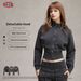 Aria Basics BE Women's Clothing|2025 Autumn European And American Retro Detachable Hooded Lulu Sweatshirt Short Waist Zipper Jacket_ecoleips.com