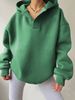 Women's Oversized Hooded Sweatshirt V-Neck Long Sleeve Casual Pullover Sporty Loungewear For Fall & Winter_ecoleips.com