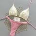 2026 Pink And White Color Block Bikini Tie-Up Swimsuit Girlish Style Alluring Thong Bikini Set for Vacation Regular Size_ecoleips.com