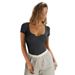 Y2K Summer Women's Clothing: Sweetheart Neck Top 2025 Hot Sale Ribbed Knit Shirt, Solid Color European And American_ecoleips.com