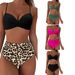 Women's Clothing Bikini Suit Women's Bikini High Waist Solid Color Print Gathered_ecoleips.com