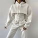 European And American Style 2025 Autumn Winter New Women's Hooded Sweatshirt Cover Up Camisole Waist Cincher Long Pants_ecoleips.com
