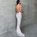 Women's Fashion 2024 Summer New Fashionable Elegant Sexy Backless Ruched Halter Dress Wholesale_ecoleips.com