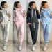 Aria Basics Aria Basics 2024 Autumn/Winter European American Women's Fashion Hot-Selling Fleece Hooded Casual Sports Suit With Leather_ecoleips.com