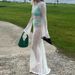 Women's Clothing Sexy Long Solid Color Perspective New Long Sleeve Floor Length Dress Beach Dress_ecoleips.com
