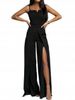 Women’s Clothing Sexy Slim Fit Slit Trousers Tube Top Suspenders Suit Jumpsuit_ecoleips.com