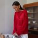 Hollow Knitted Sweater 2025 Autumn And Winter New Women's Perspective Thin Large Round Neck Horn Sleeve Knitted T-shirt_ecoleips.com