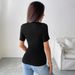 European And American Cross-border 2026 Summer New Solid Color Decorative Appliqué Round Neck Short-sleeve_ecoleips.com