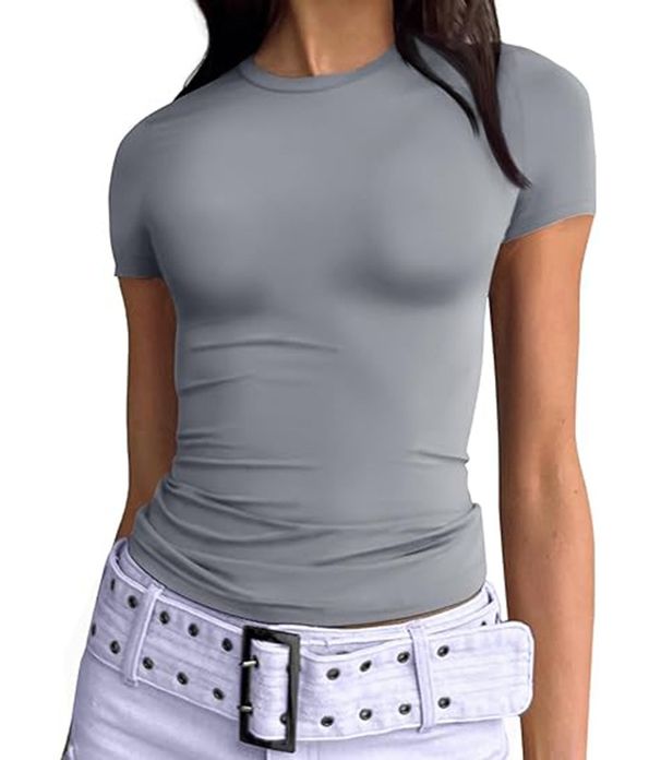 Y2K Sexy Crop Top For Women - Slim Fit Short Sleeve T-Shirt, Milk Silk Fabric, Trendy & Stylish_ecoleips.com