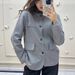 Minimalist Stand Collar Long Sleeve Jacket – Relaxed Fit With Button Front & Functional Pockets For Casual & Office Wear_ecoleips.com