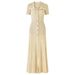 Women's French Style Long Dress Black Lapel Beaded Sequins Slim Waist Autumn Knit New Style_ecoleips.com