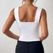 Yiyue Women's Camisole Vest Sleeveless Top with Wide Shoulder Straps Sexy Slim Fit Back Detail European American Style_ecoleips.com