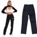 European And American Women's Fashion High Waist Slimming Straight Leg Jeans Long Floor-Length Ripped Cuff Split Hem_ecoleips.com