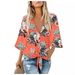 Women's Clothing Summer Temperament Commuting Sun Protection Loose Chiffon V Neck Knotted Shirt_ecoleips.com