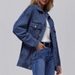 Women's Long Sleeve Denim Jacket Oversized Button Fashion Coat Spring Outerwear For Ladies_ecoleips.com