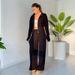 Women's Clothing Solid Color Zip-Up Hooded Top With Tie-Waist Straight Pants Set - Casual & Office Wear, Comfortable Polyester Outfit_ecoleips.com