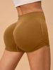 Women's Clothing Tight High Waist Three Quarter Hip Revealing Seamless Knitted Yoga Peach Pants Shorts Summer Sports Fitness Pants_ecoleips.com