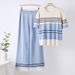 Women's Clothing Fashion Knitted Suit Summer New Style Temperament Contrast Color Top High Waist Slim Wide Leg Pants Two Piece Suit_ecoleips.com