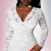 New Women's Sexy Elegant Lace Deep V Slim Fit Bodycon Dress Spring Summer Fashionable Casual Short Dress_ecoleips.com