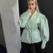 Women's Clothing Slim Fit V Neck Coat Tie Waist Loose Outerwear Versatile Fashion For Fall Winter_ecoleips.com