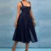Women New Arrival Square Neck Denim Dress Button Front Slim Fit Slit Long Maxi Dress Sexy Y2K Street Fashion_ecoleips.com