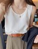 Pure Cotton Vest Women's Suspenders, Suit With Bottoming Shirt Inside, Summer New Threaded Slim-fitting Breast Top_ecoleips.com