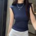 European-style In-stock American High Street Retro Sweet And Spicy Sleeveless Vest T-shirt, New Summer Slim-fit_ecoleips.com