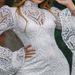 Women's Clothing Lace Embroidery Trumpet Sleeve Dress Slim Banquet Evening Dress_ecoleips.com