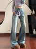 Retro High-waisted Washed Wide-leg Jeans For Women, 2025 Autumn Winter New Style, Loose And Slimming Design With_ecoleips.com
