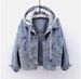 Plus Size Women's Distressed Denim Jacket Korean Style Slim Fit Long Sleeve Trench Coat Elegant Fashion Trendy Outerwear_ecoleips.com
